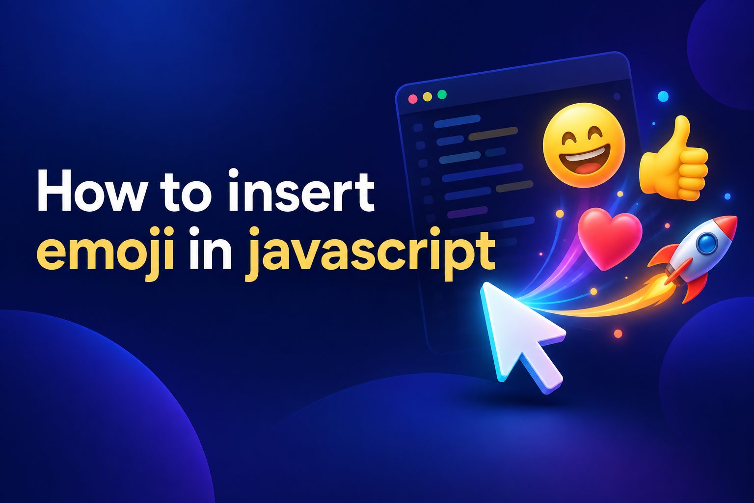 JavaScript code on screen inserting emoji characters into a web page